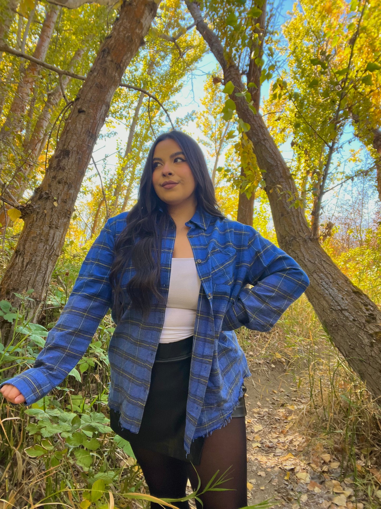 Autumn Woods Flannel (Royal Blue)