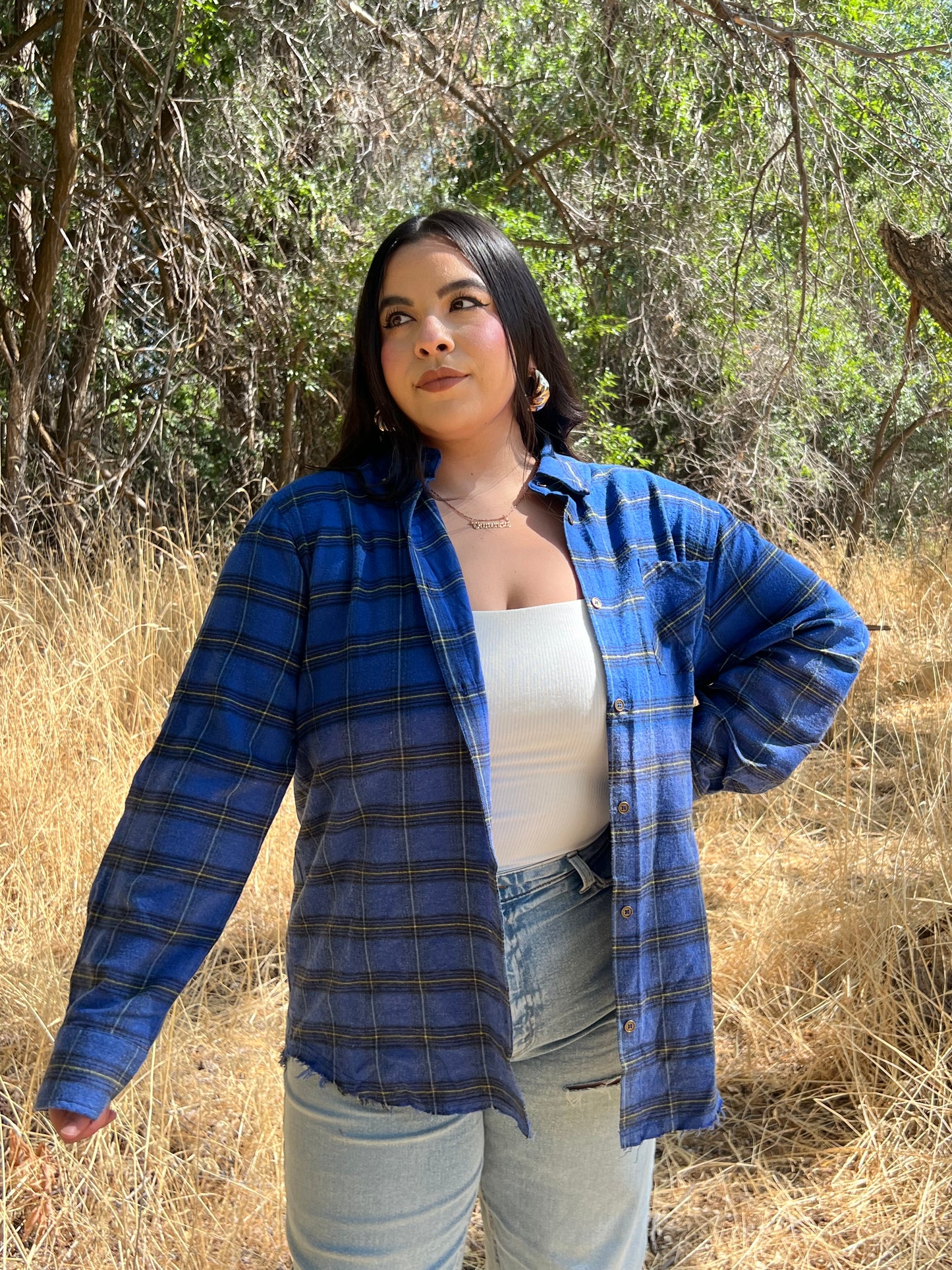 Autumn Woods Flannel (Royal Blue)