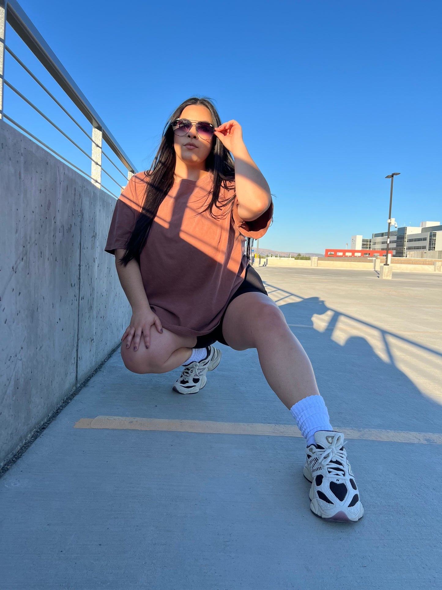 Straight Chillin Oversized Tee - Rust