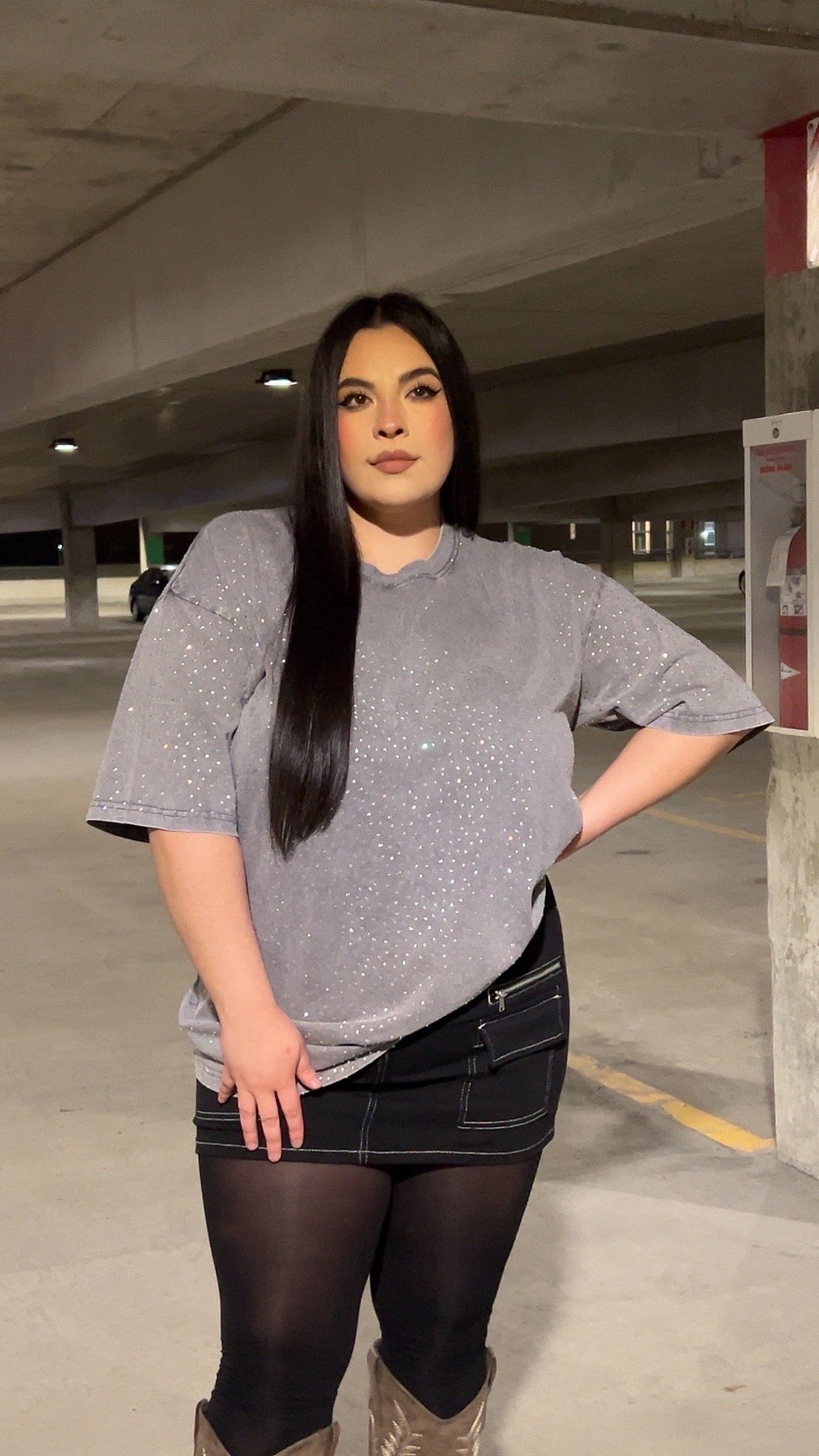 Beliquette Rhinestone Tee (Grey)