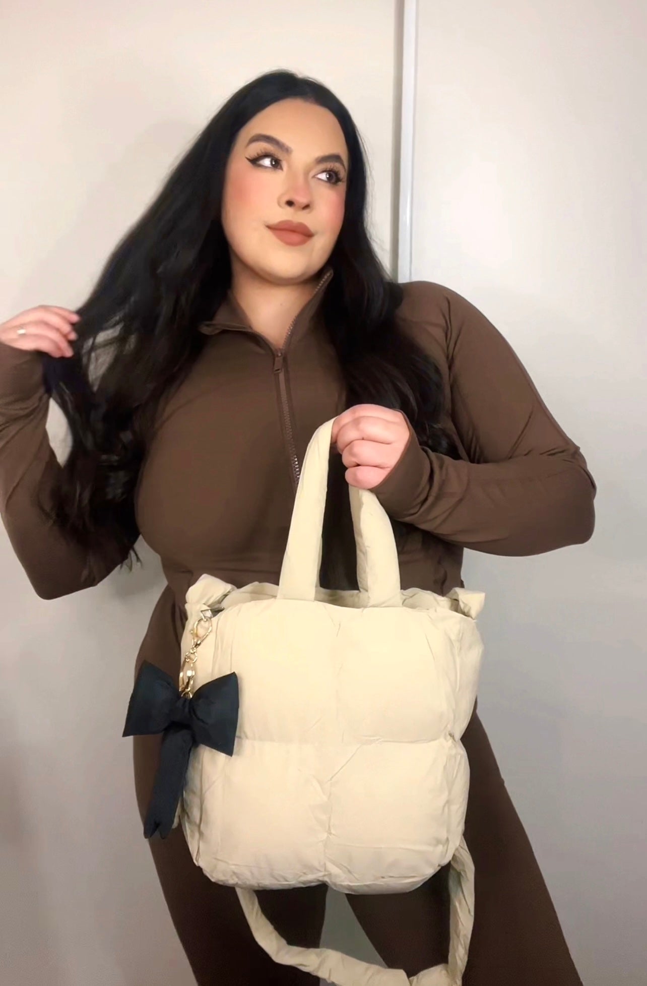 Take Me Puffer Tote (Beige)