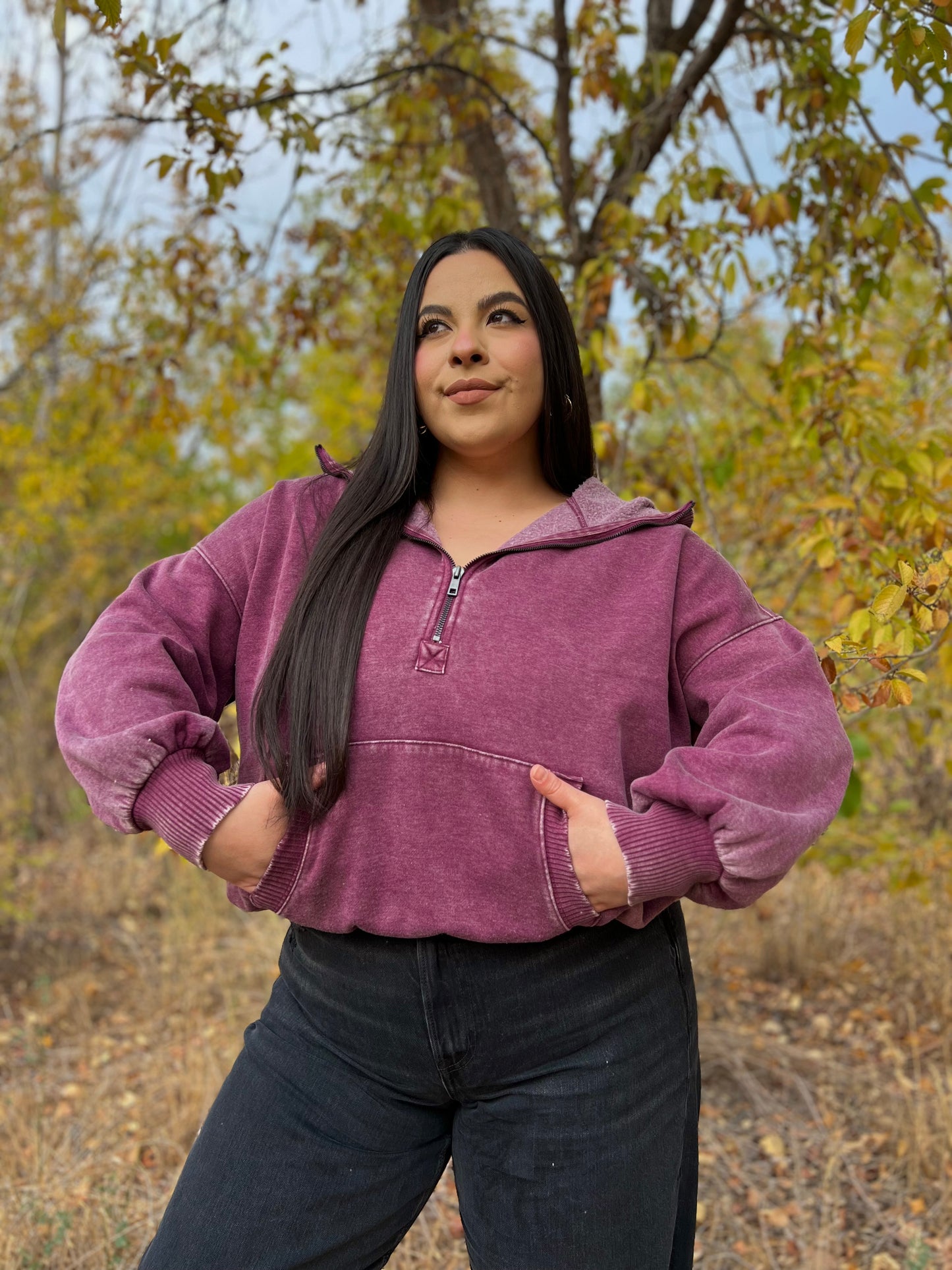 Velvet Leaves Hoodie (Plum)