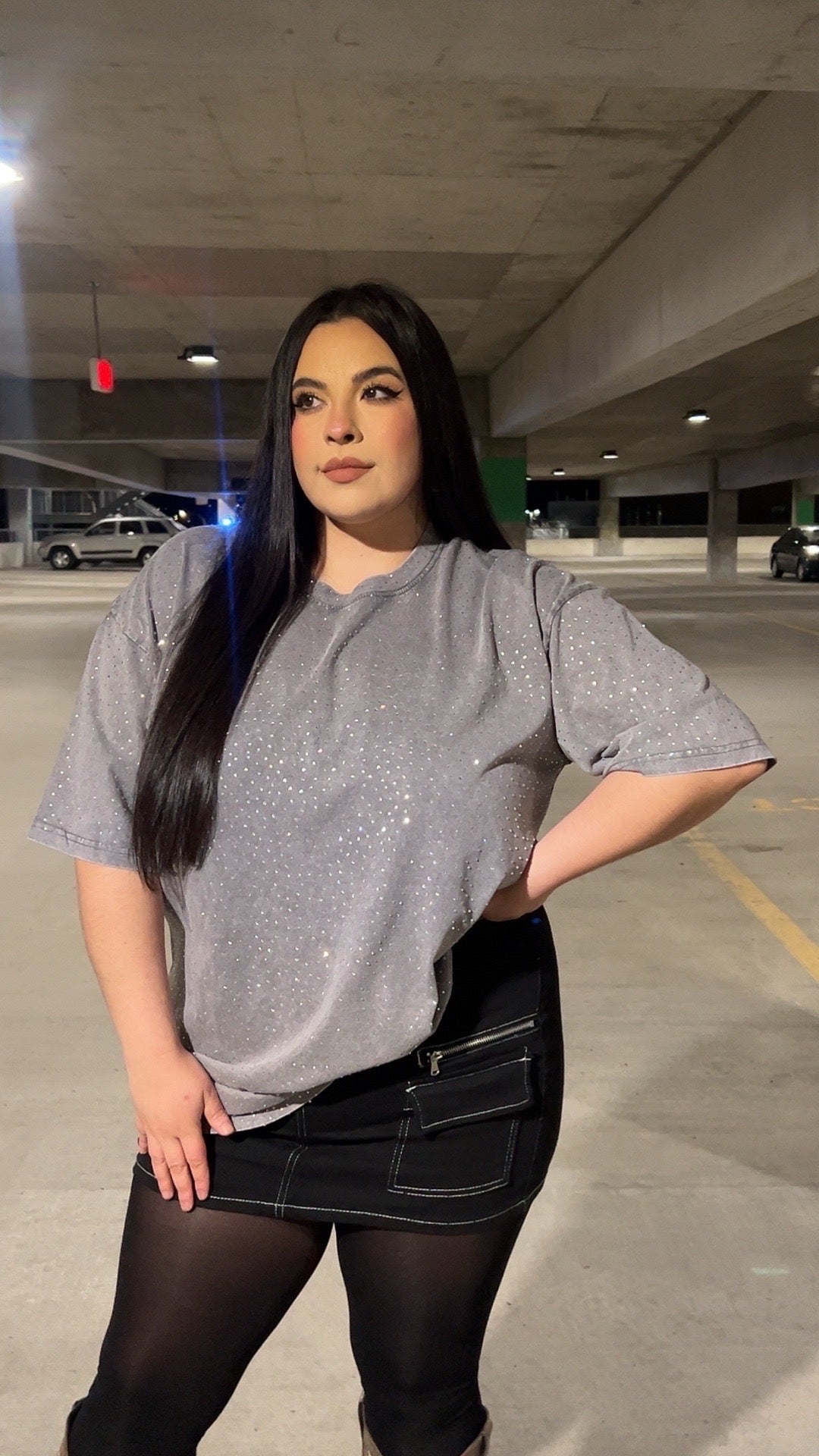 Beliquette Rhinestone Tee (Grey)