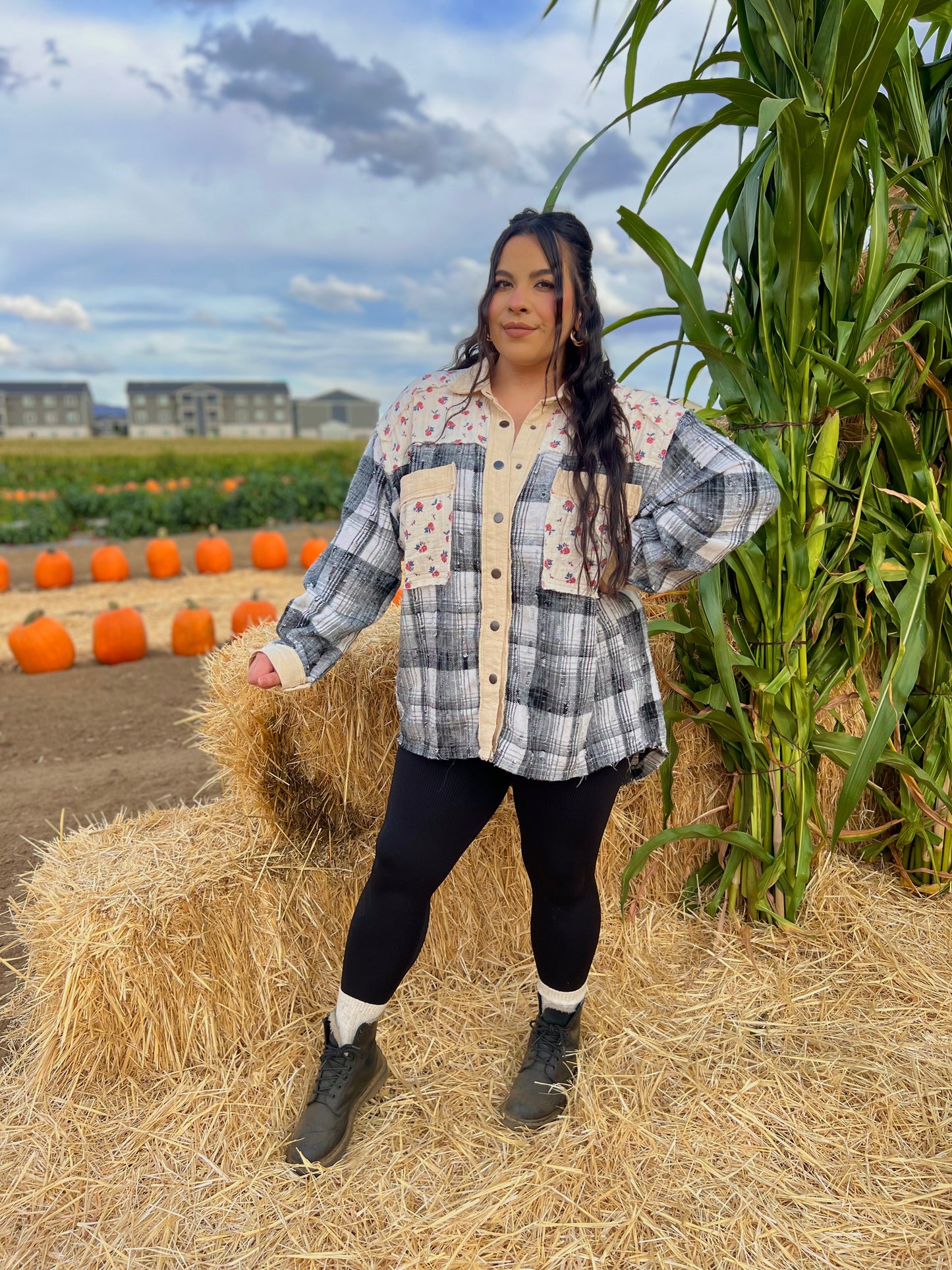 Falling Florals Plaid Shacket