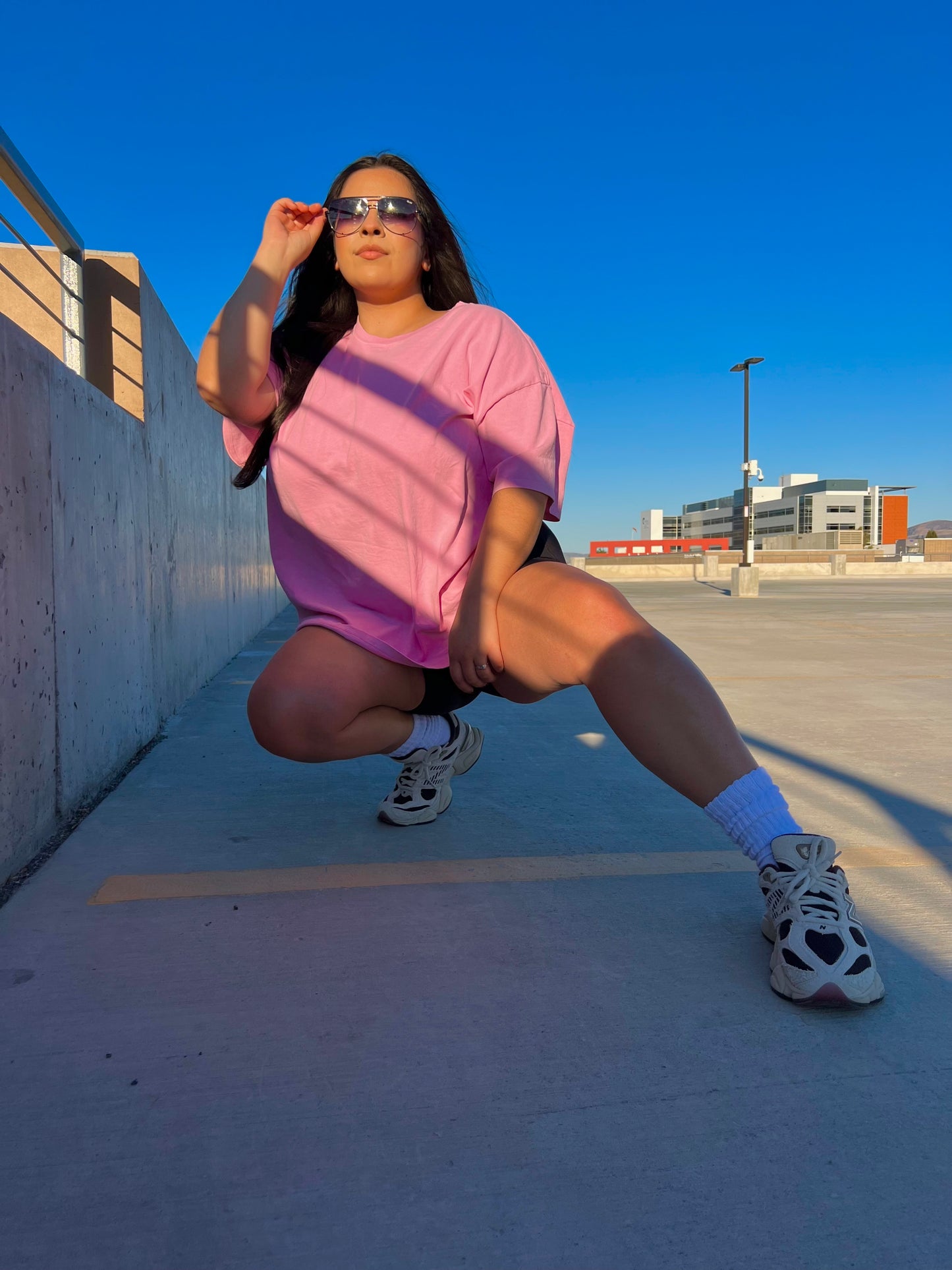 Straight Chillin Oversized Tee - Pink