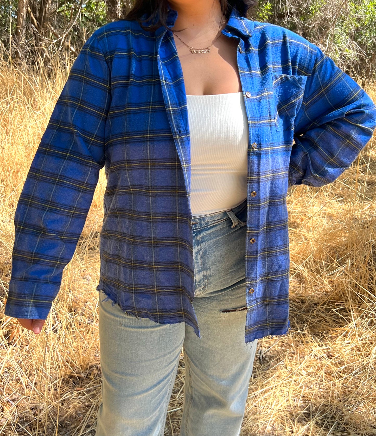 Autumn Woods Flannel (Royal Blue)
