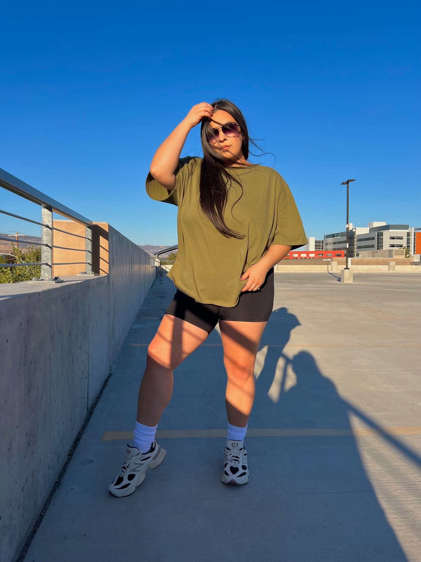 Straight Chillin Oversized Tee - Olive