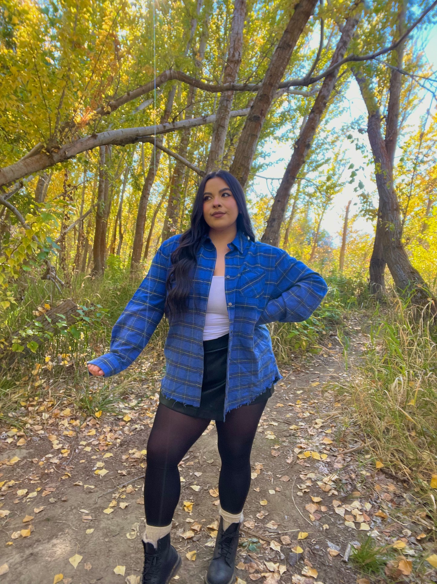 Autumn Woods Flannel (Royal Blue)