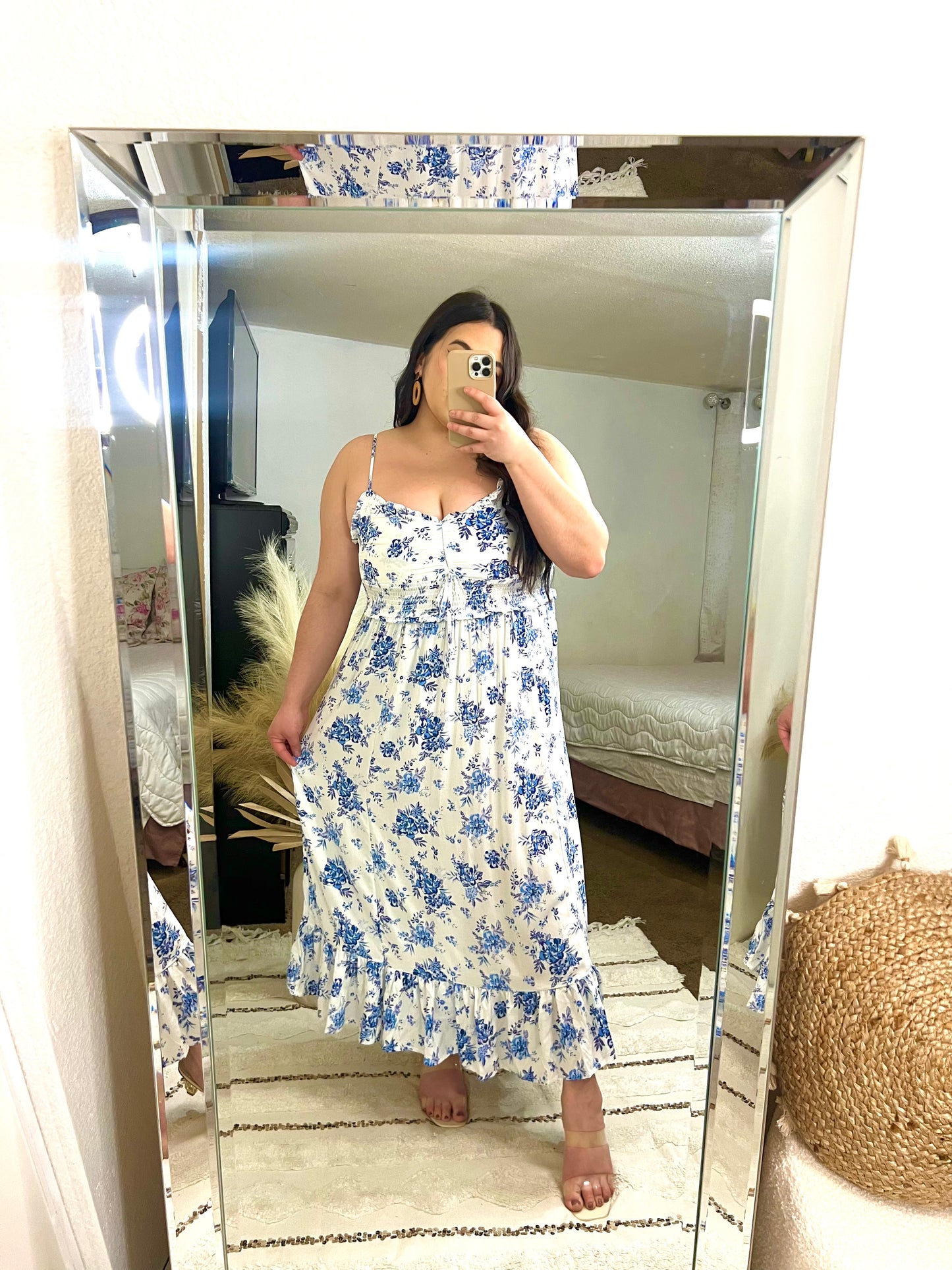 Santorini Floral Dress