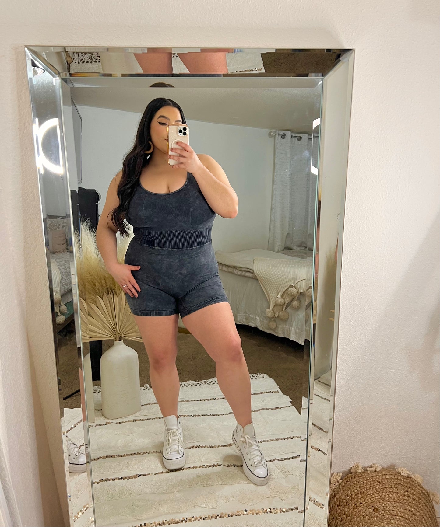 Effortless Mineral Wash Romper (Ash Black)