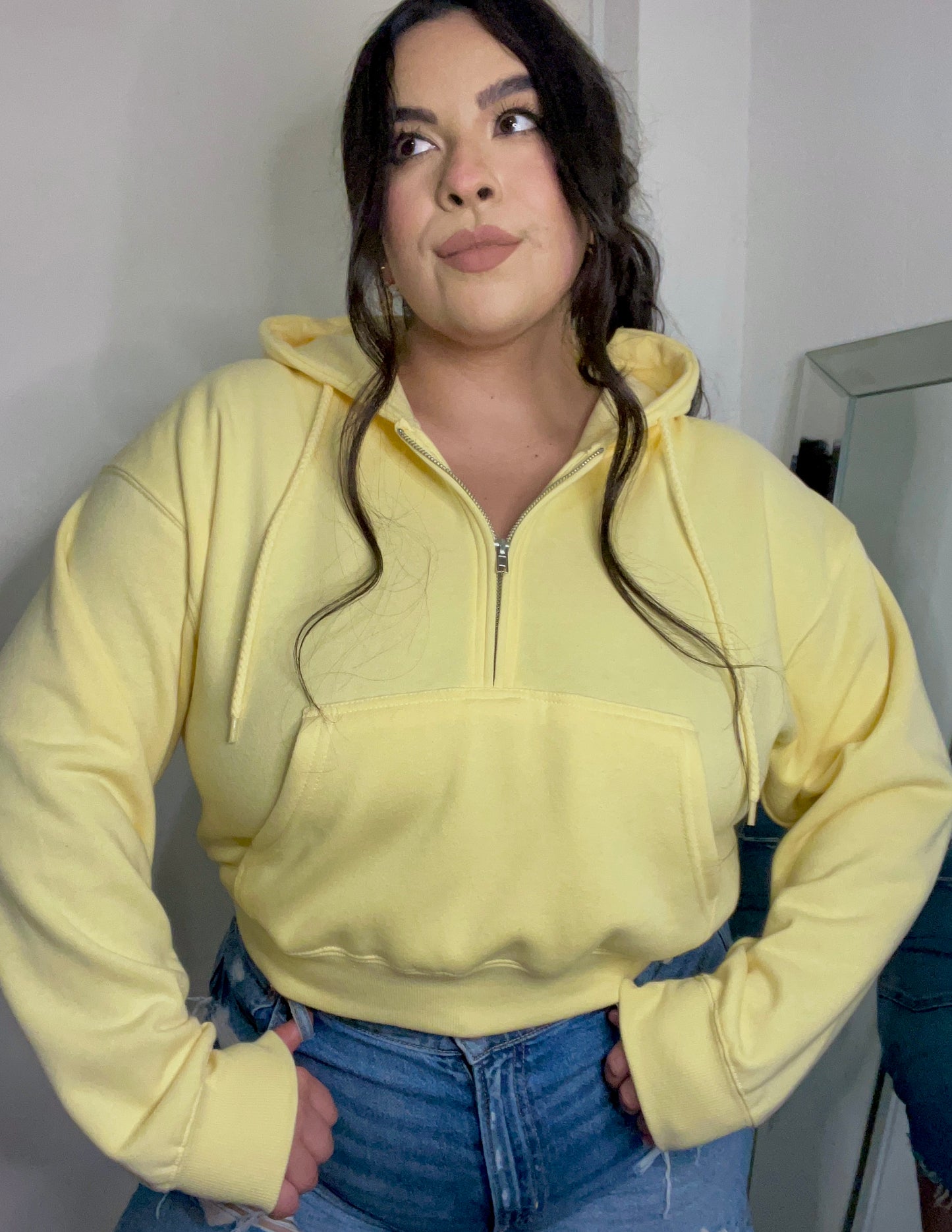 Essential 1/2 Zip Hoodie (Buttercream)