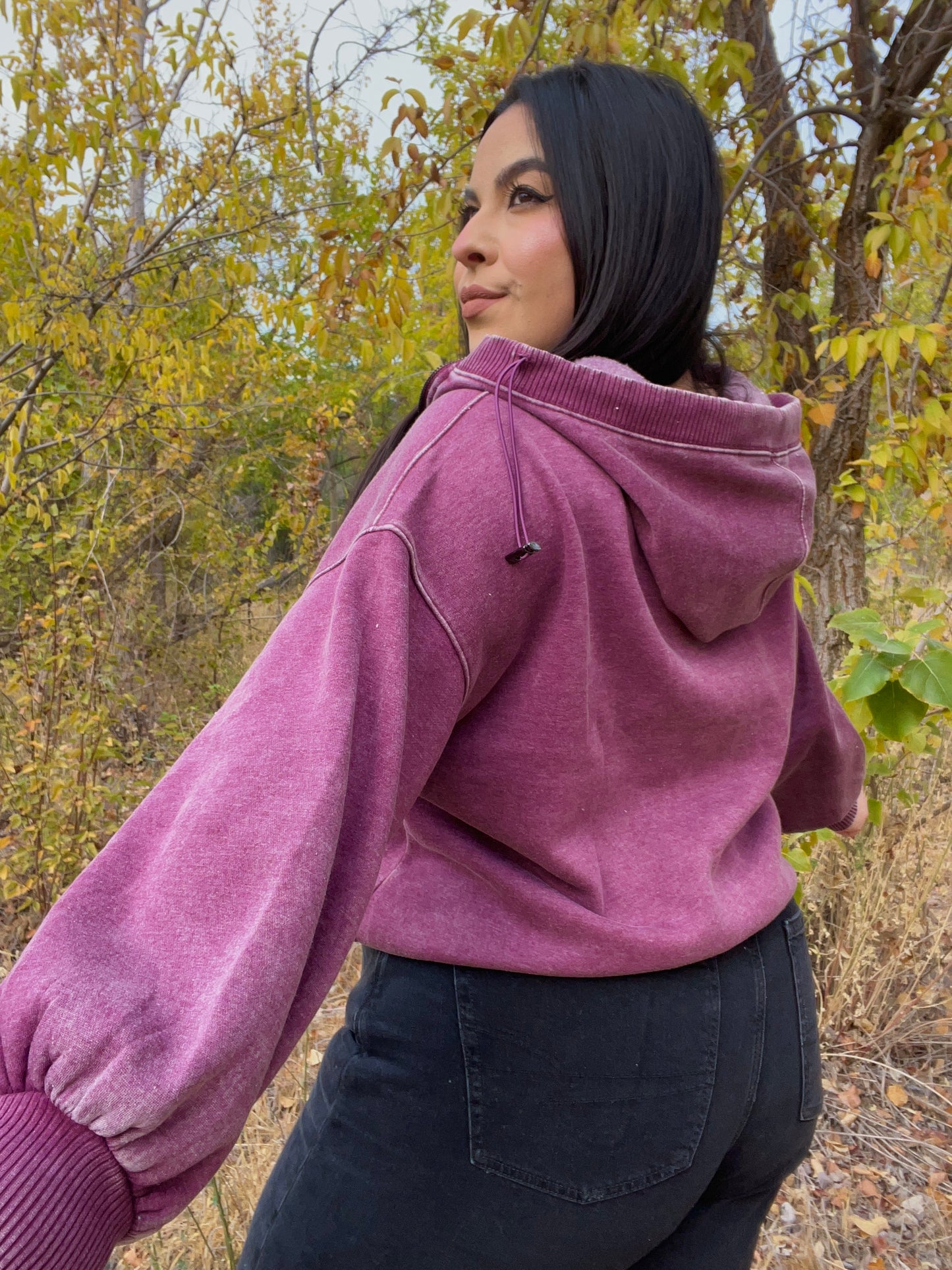 Velvet Leaves Hoodie (Plum)