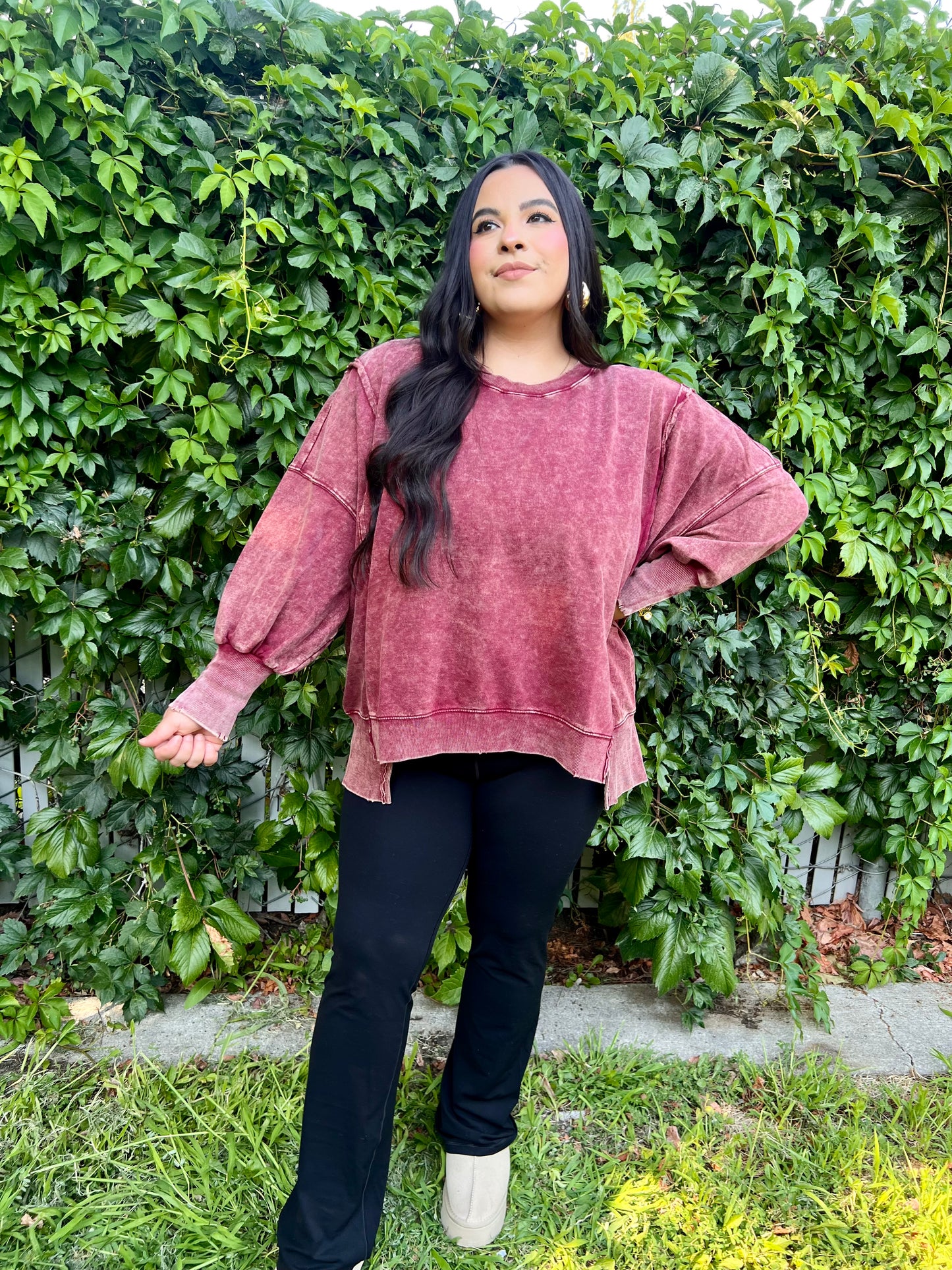 Falling For You Sweatshirt (Burgundy)