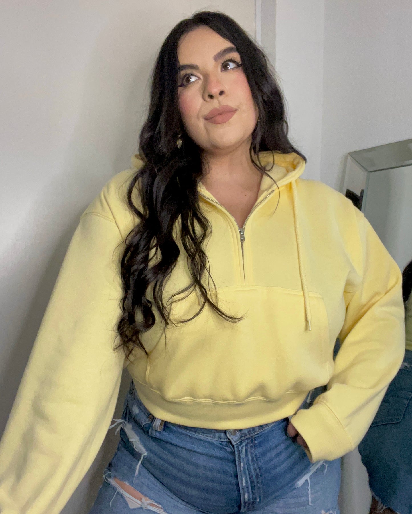 Essential 1/2 Zip Hoodie (Buttercream)