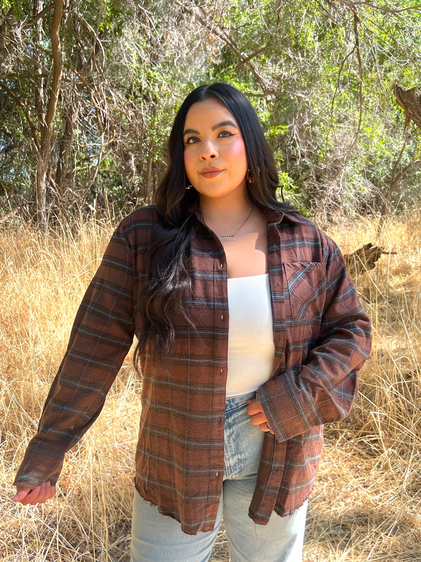 Autumn Woods Flannel (Chocolate)