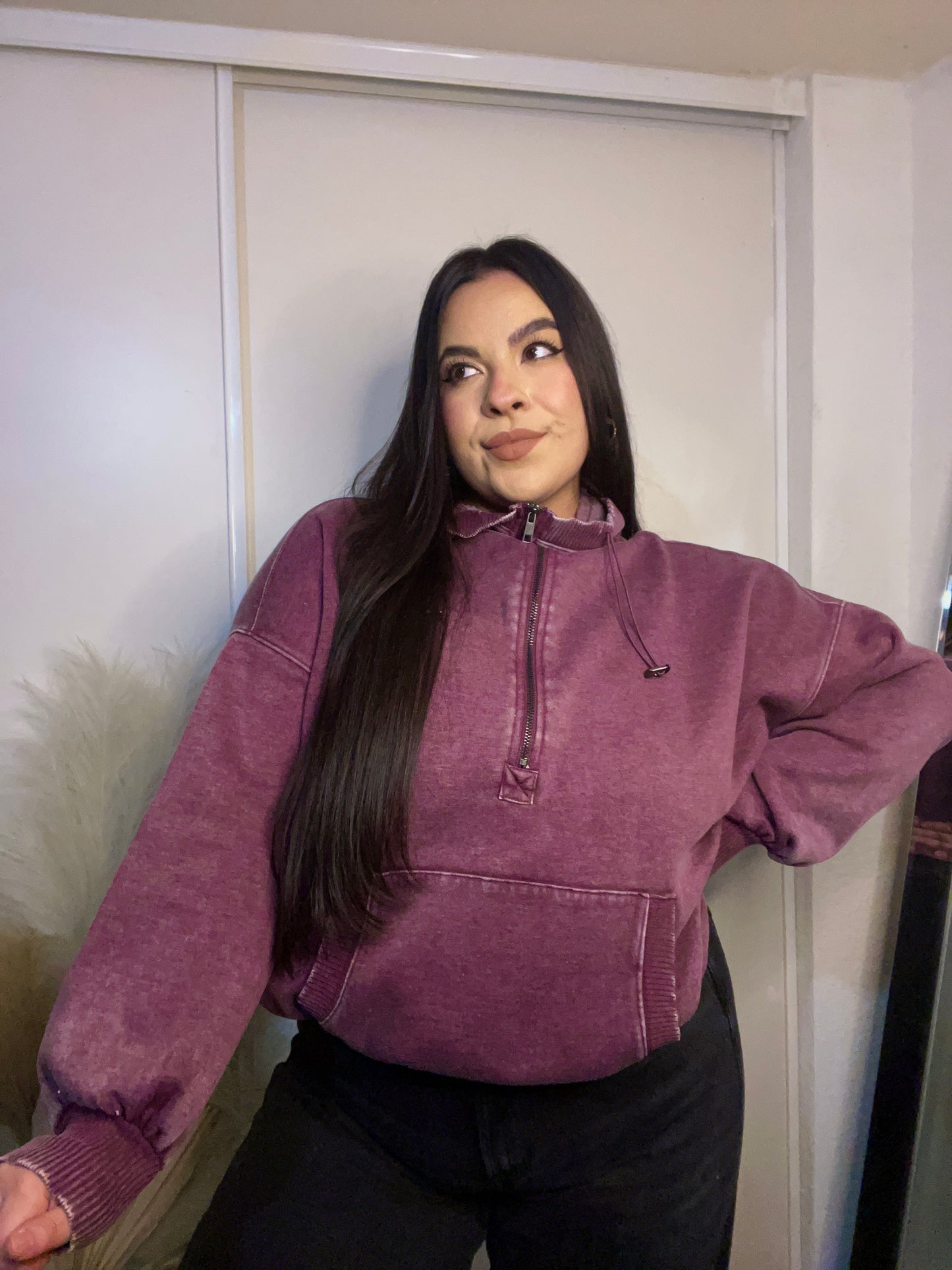 Velvet Leaves Hoodie (Plum)