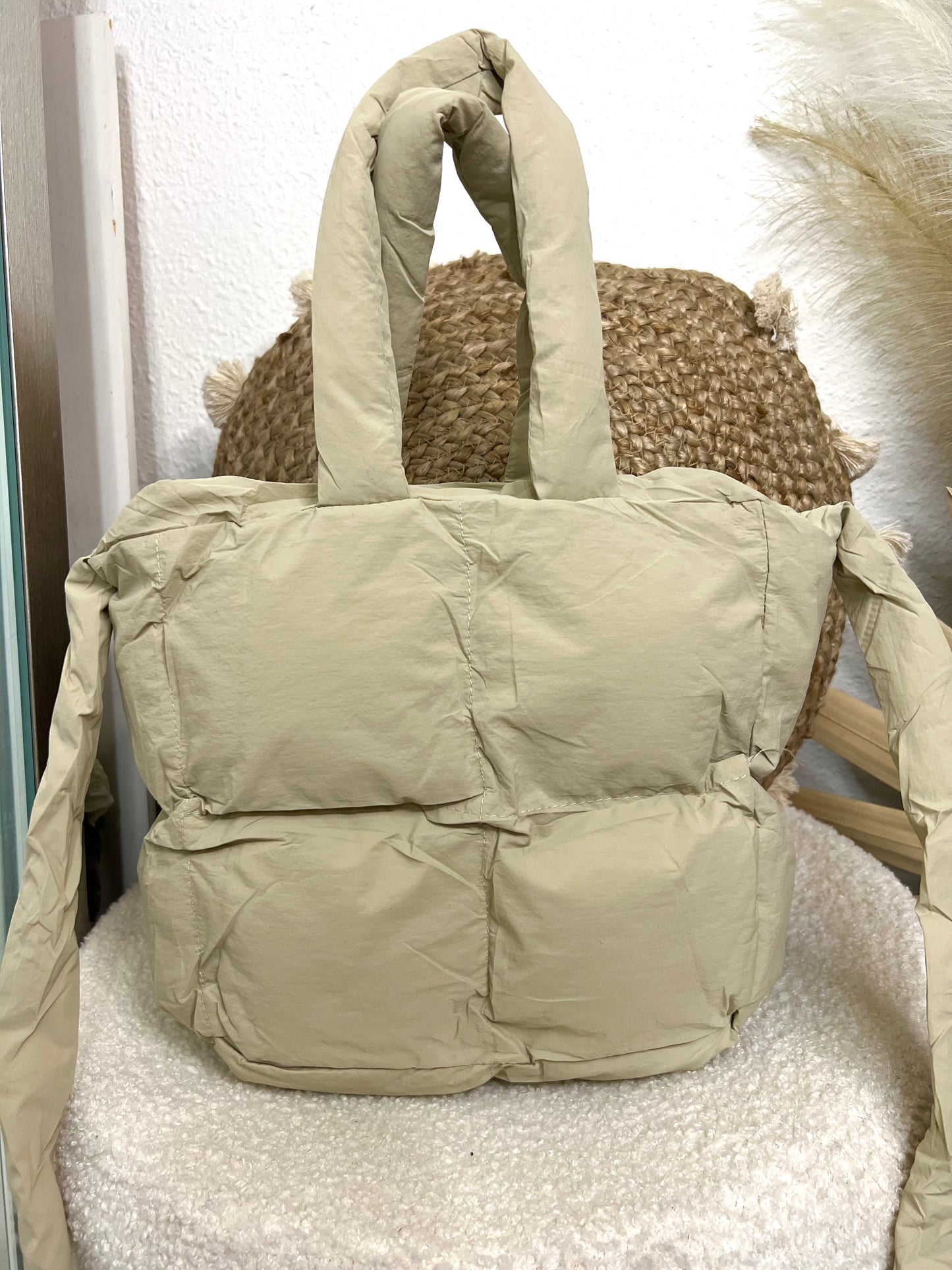 Take Me Puffer Tote (Beige)