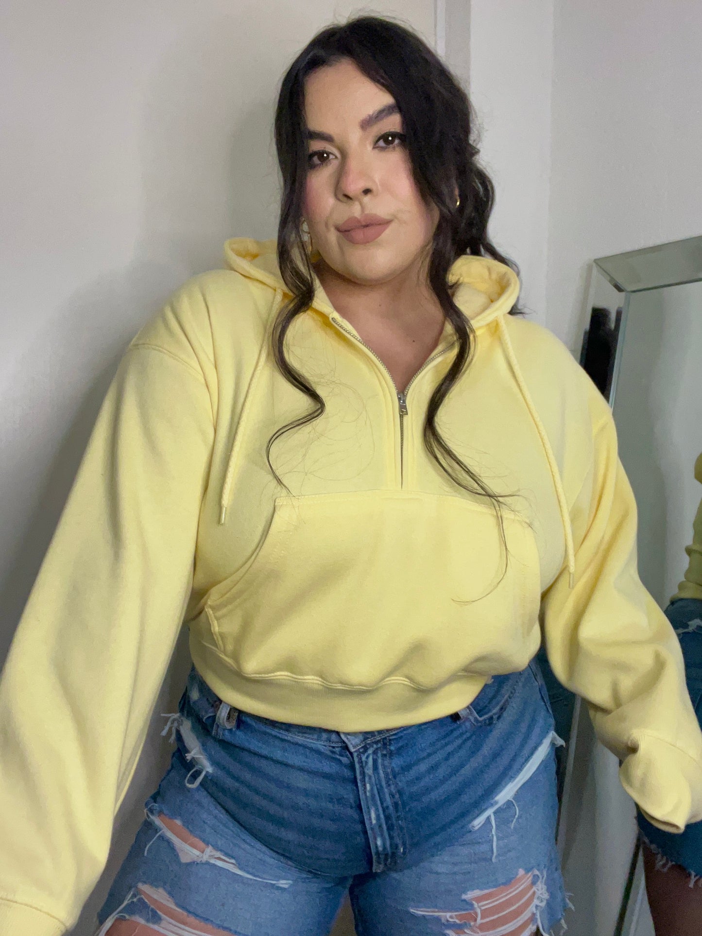 Essential 1/2 Zip Hoodie (Buttercream)