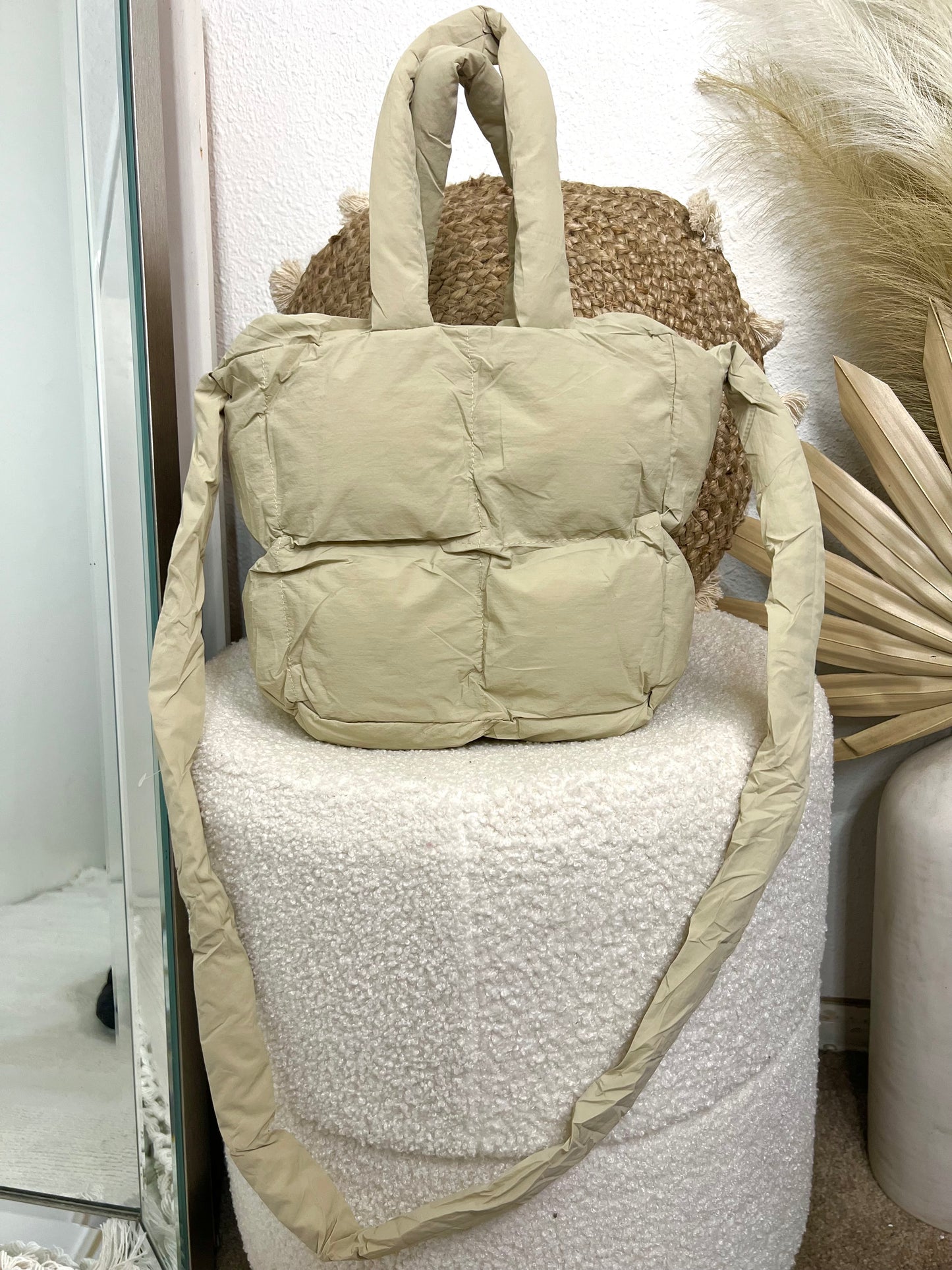 Take Me Puffer Tote (Beige)