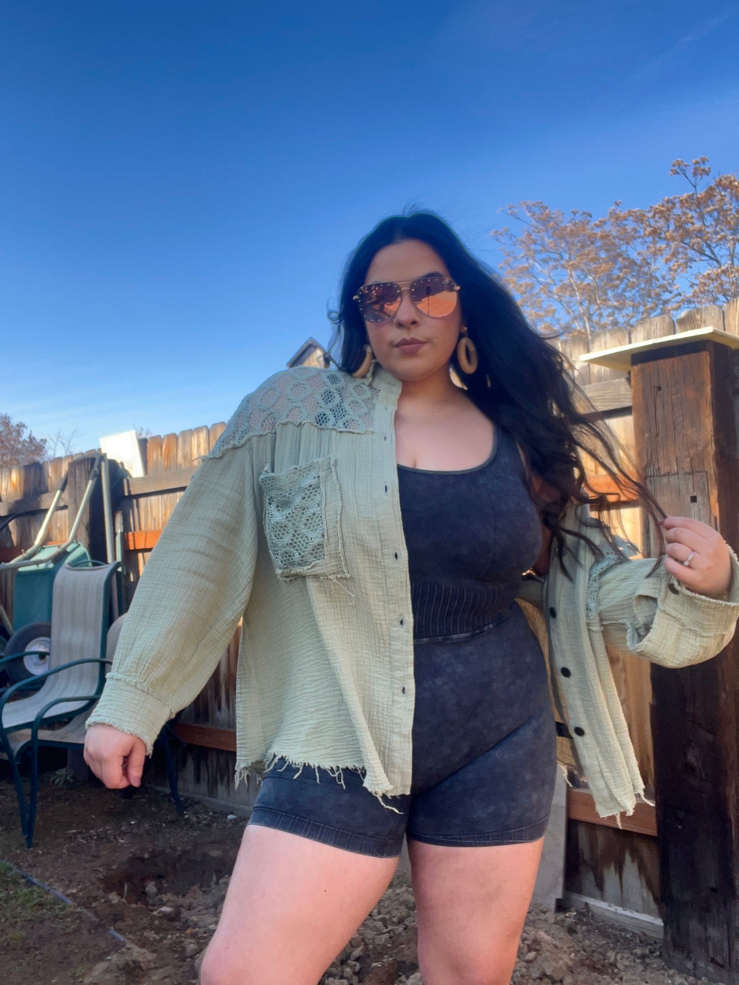 Effortless Mineral Wash Romper (Ash Black)
