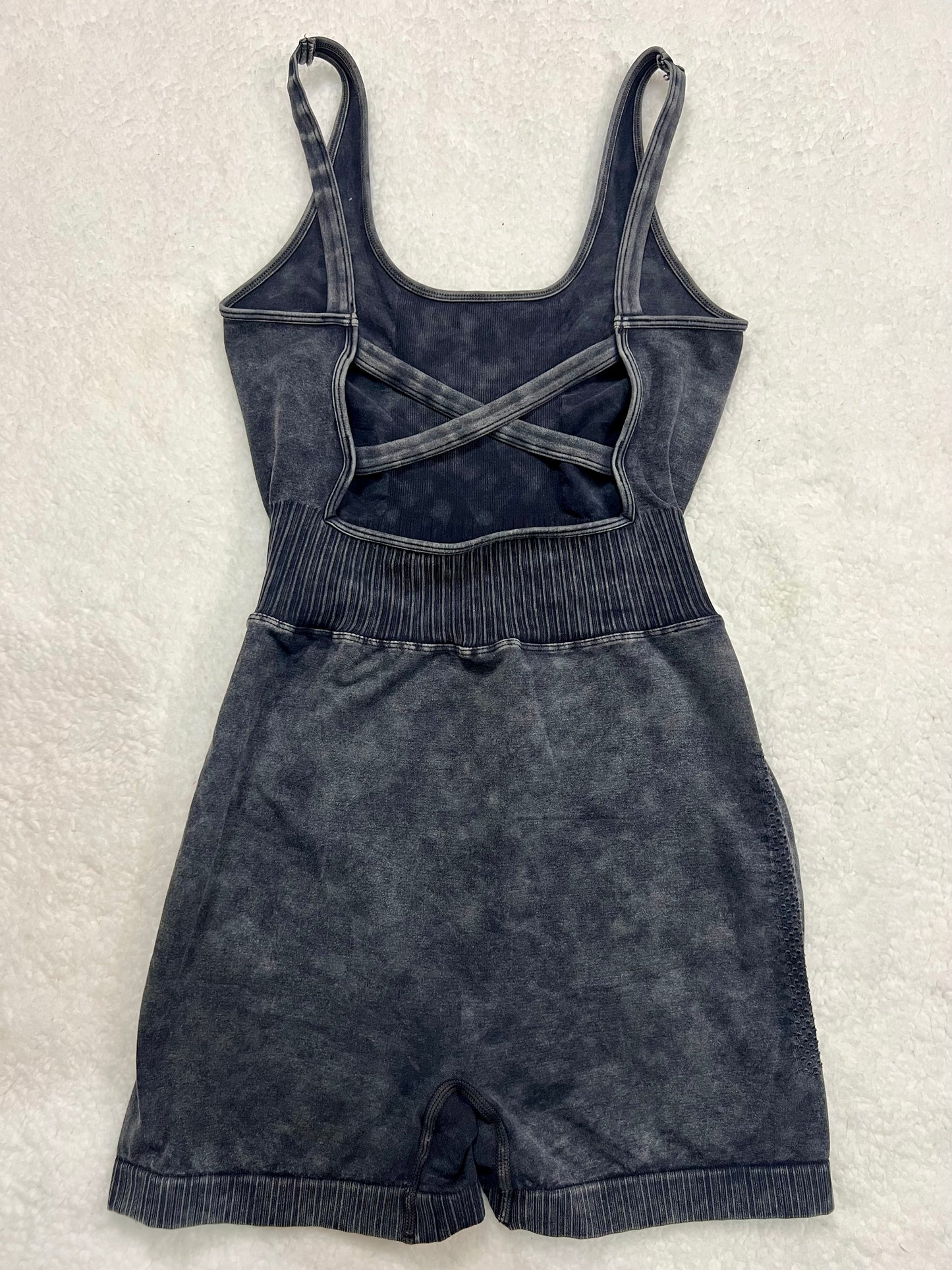 Effortless Mineral Wash Romper (Ash Black)