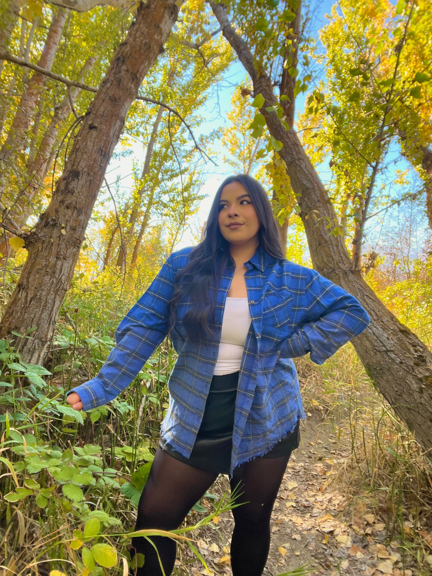 Autumn Woods Flannel (Royal Blue)