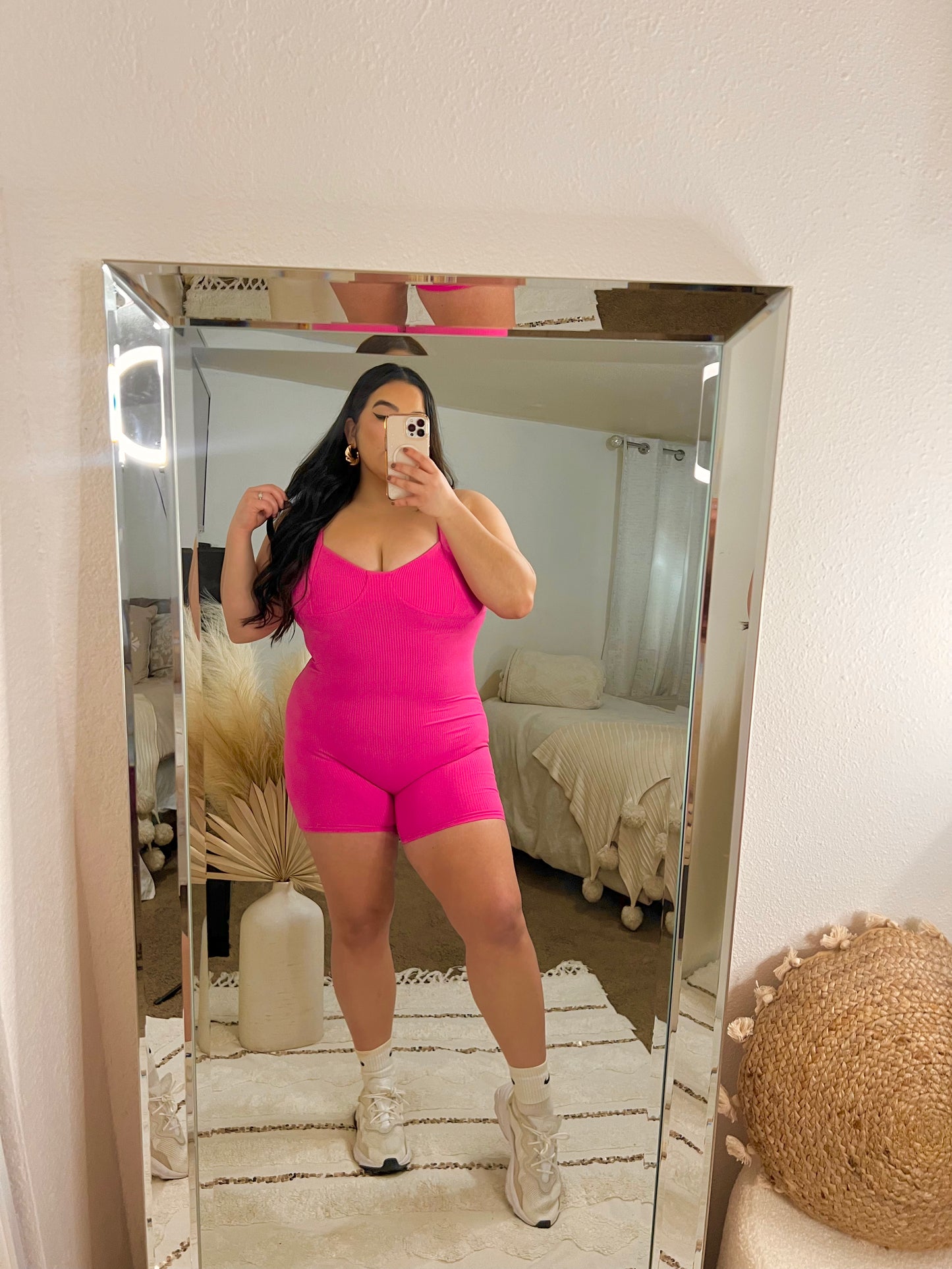 In My Era Romper (Fuchsia)