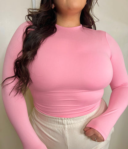 Adore Long Sleeve Top (Pink)