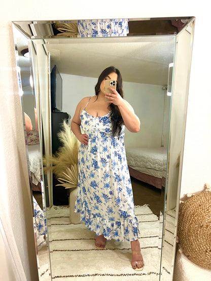 Santorini Floral Dress