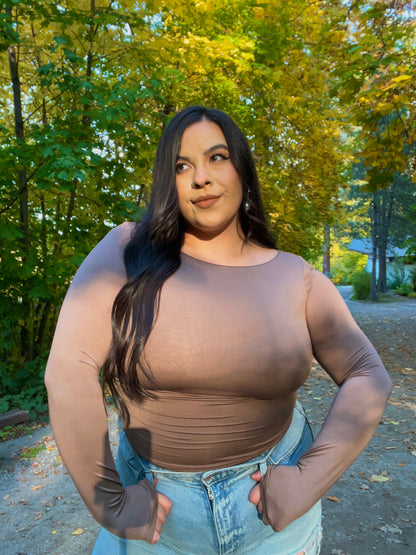 Amber Boat Neck Top (Mocha)