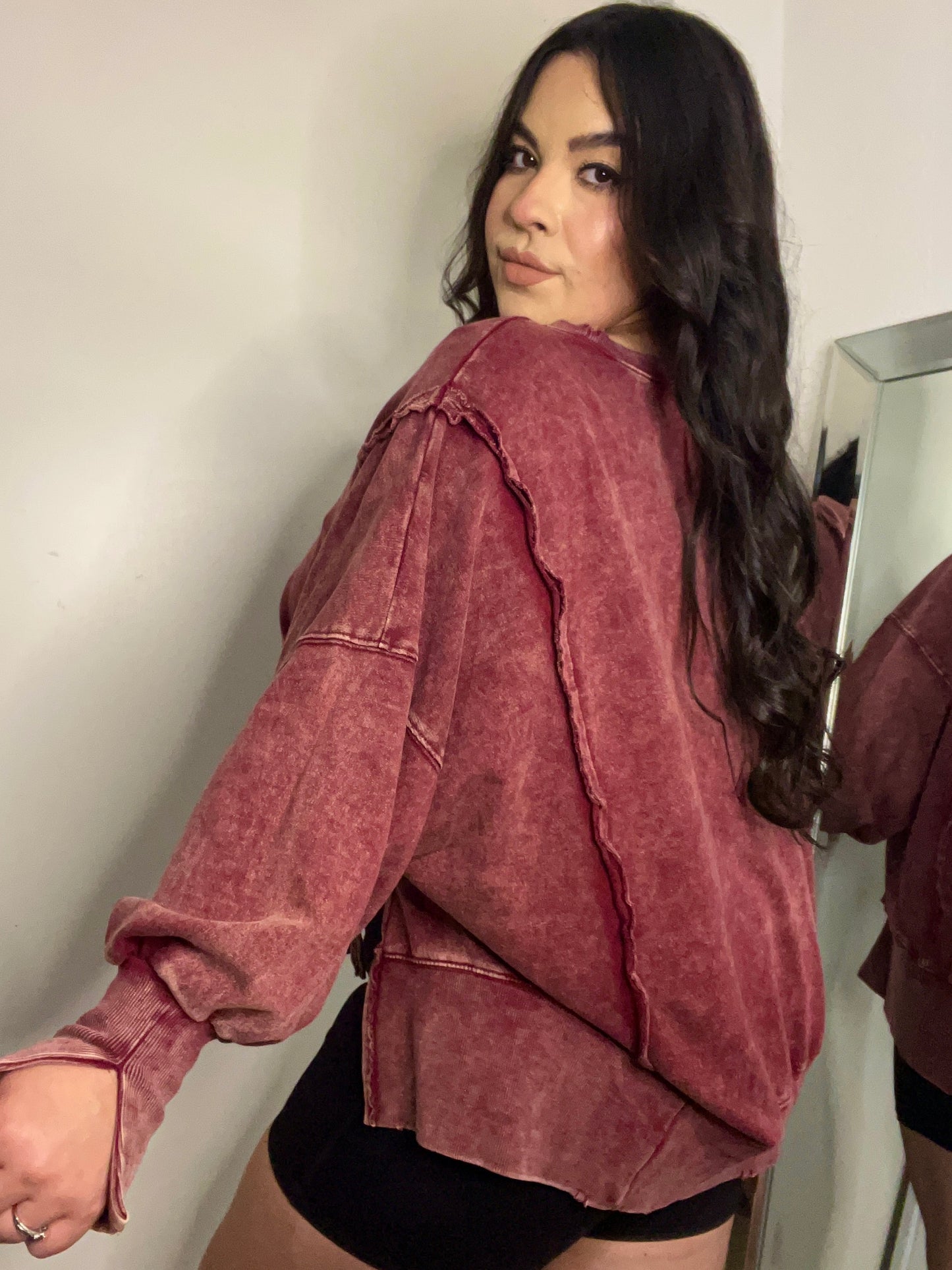 Falling For You Sweatshirt (Burgundy)