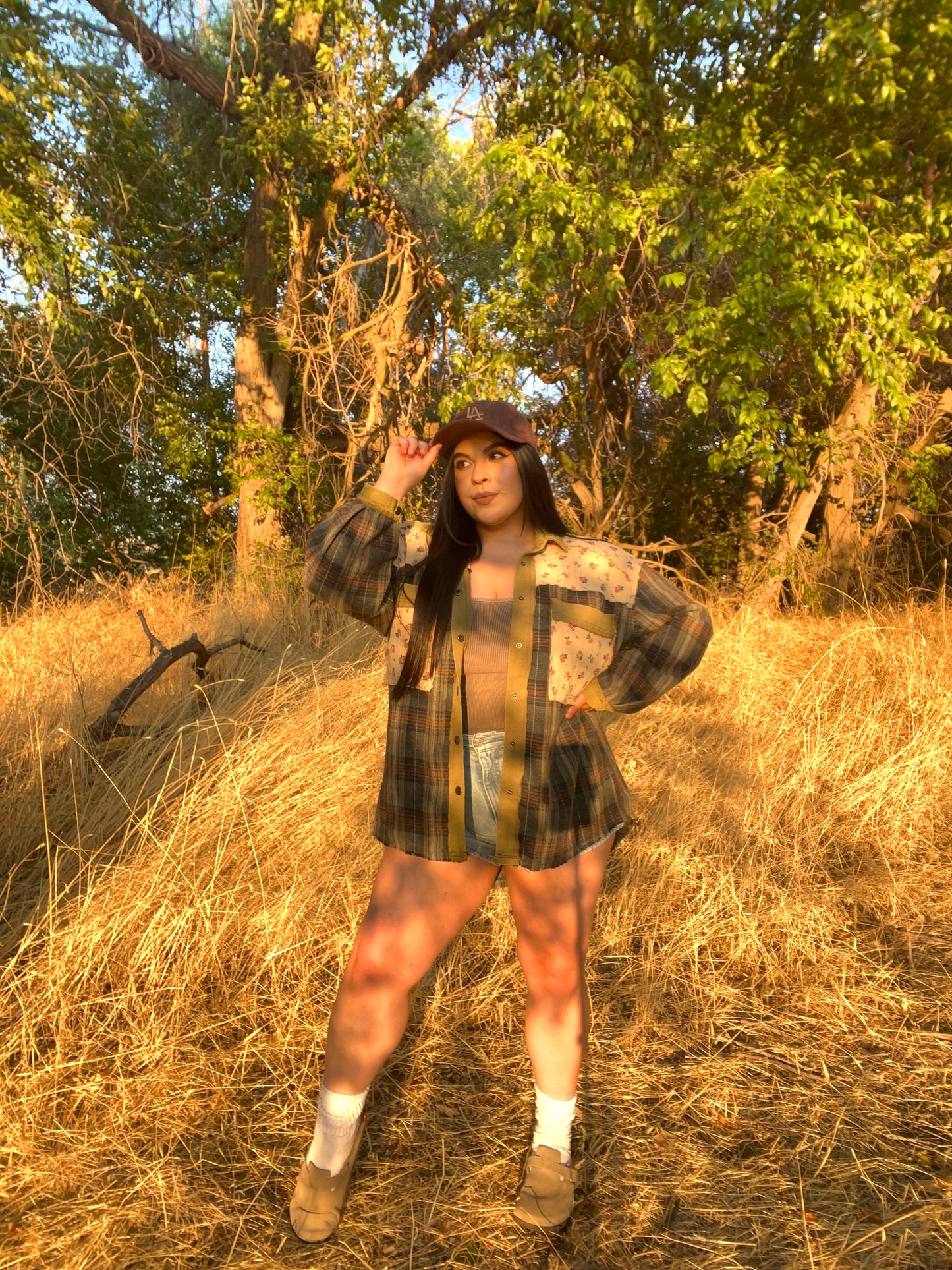 Tree Farm Floral/Plaid Shacket