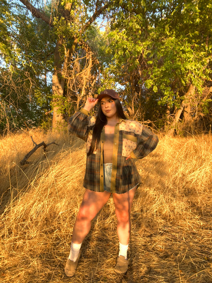 Tree Farm Floral/Plaid Shacket