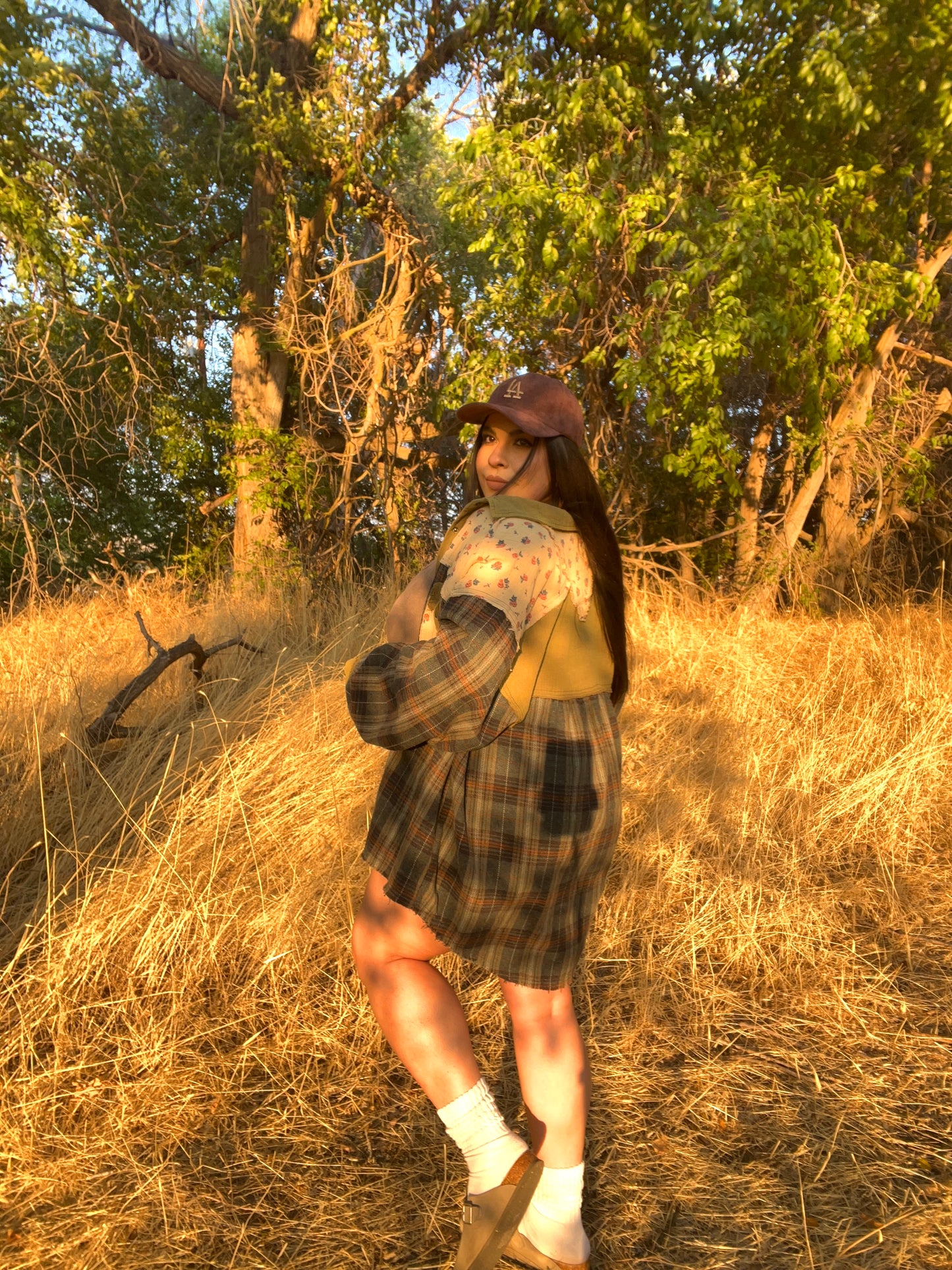 Tree Farm Floral/Plaid Shacket