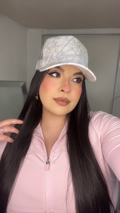 Certified Baddie Camo Hat (L.Grey)
