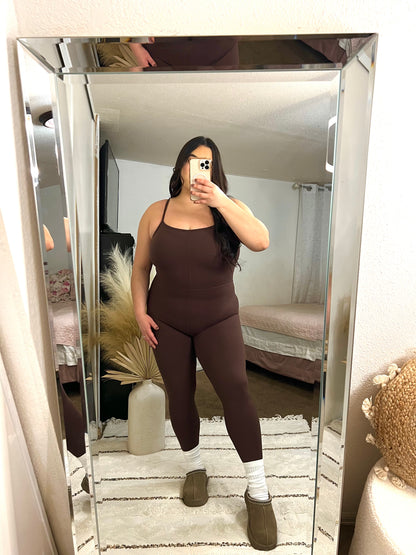 Ari Skinny Jumpsuit (Espresso)