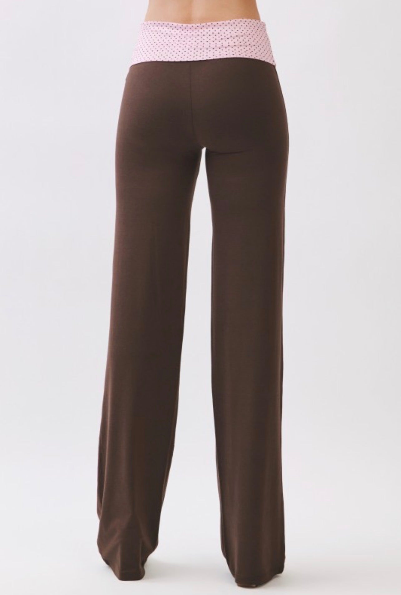 90s Fold Over Flare Leggings (Polka dot)