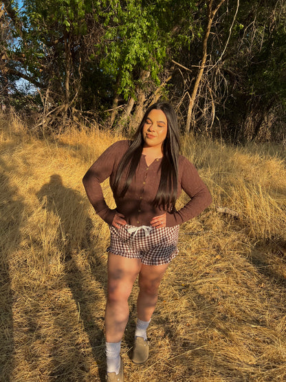 Brown Sugar Gingham Shorts