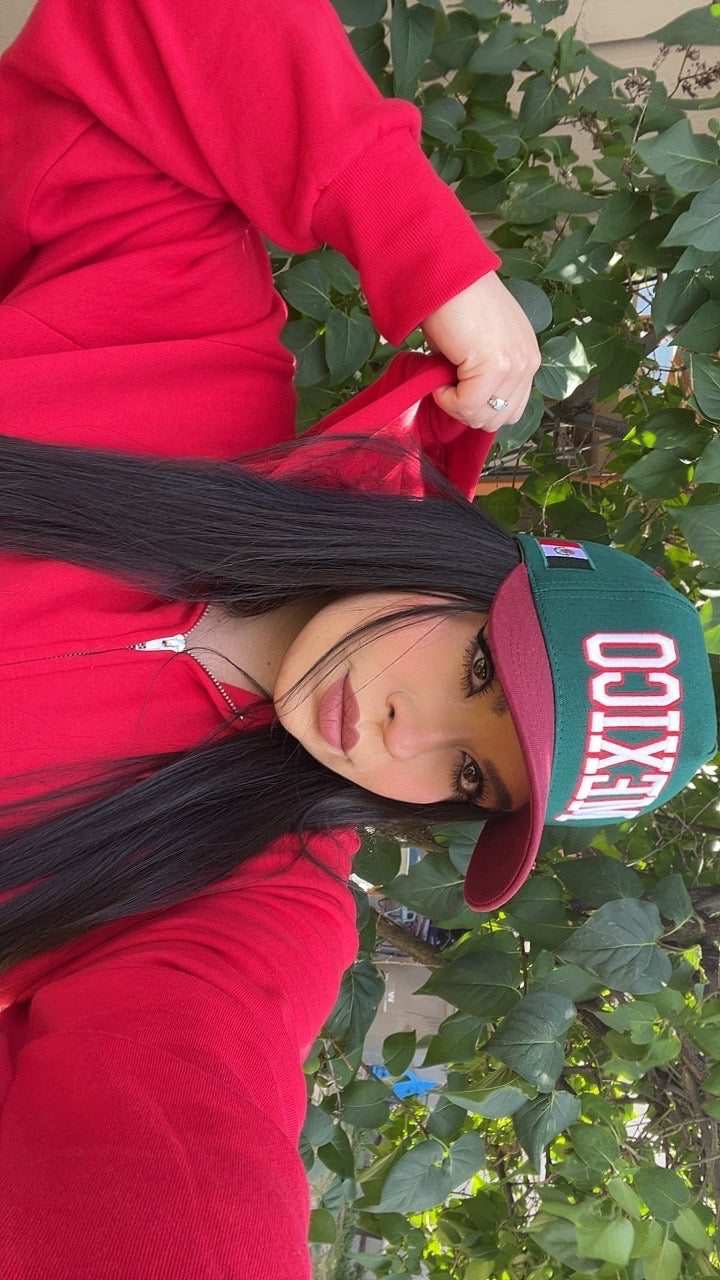 Mexico Baddie Hat (green/burgundy)