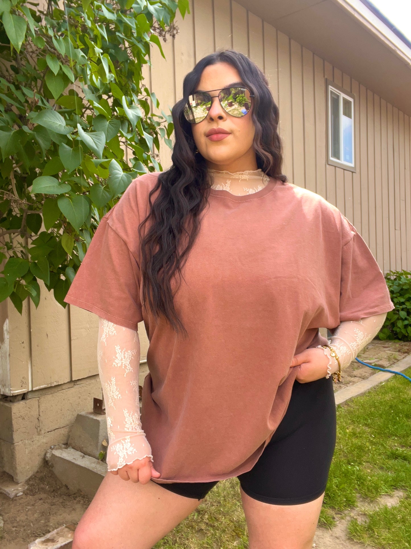 Straight Chillin Oversized Tee - Rust