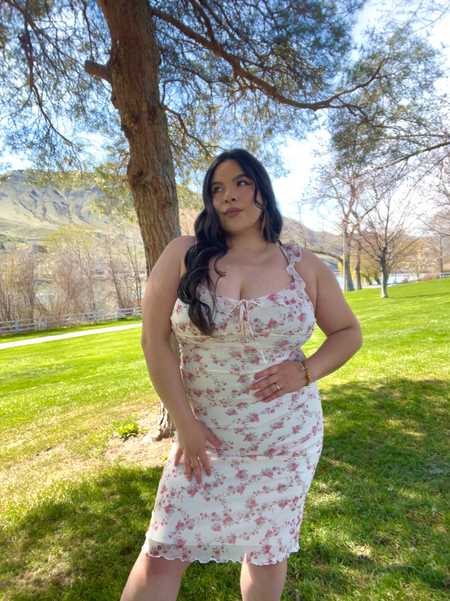 Bouquet Of Flowers Dress (Cream)