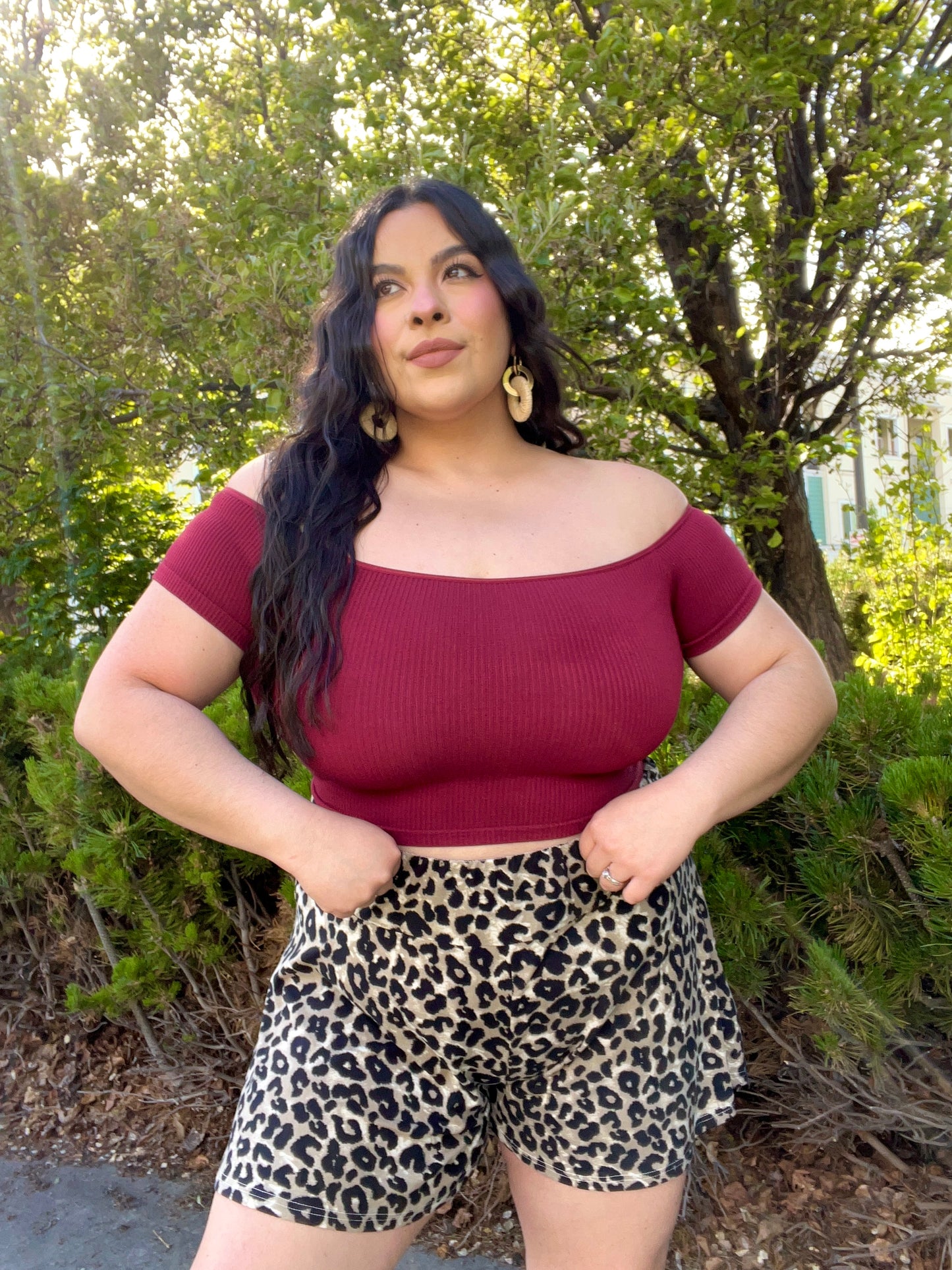 Essential Off Shoulder Top (Wine)
