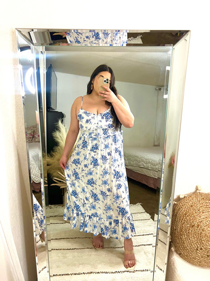 Santorini Floral Dress