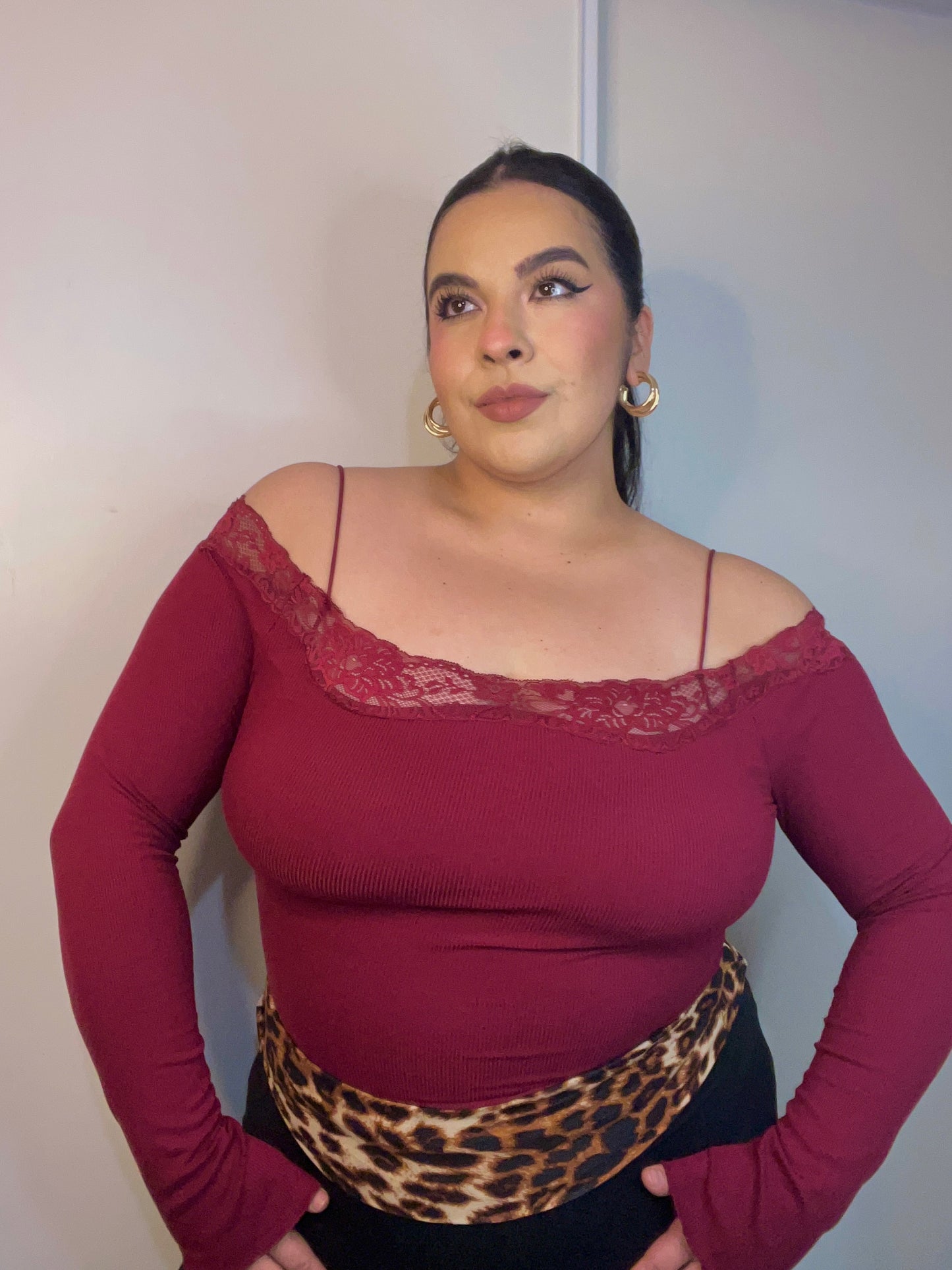 Flatter Me Off The Shoulder Top (Wine)