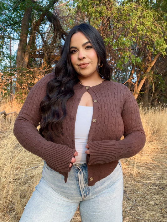 Gilmore Girl Cardigan (Chocolate)