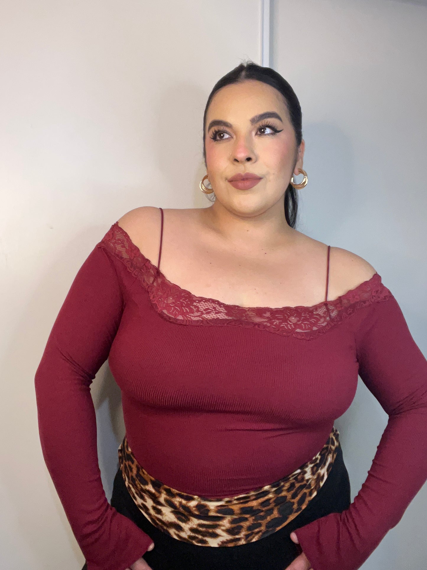 Flatter Me Off The Shoulder Top (Wine)