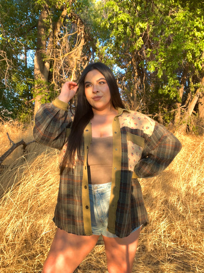 Tree Farm Floral/Plaid Shacket