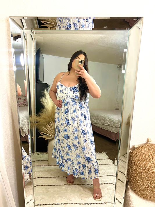 Santorini Floral Dress