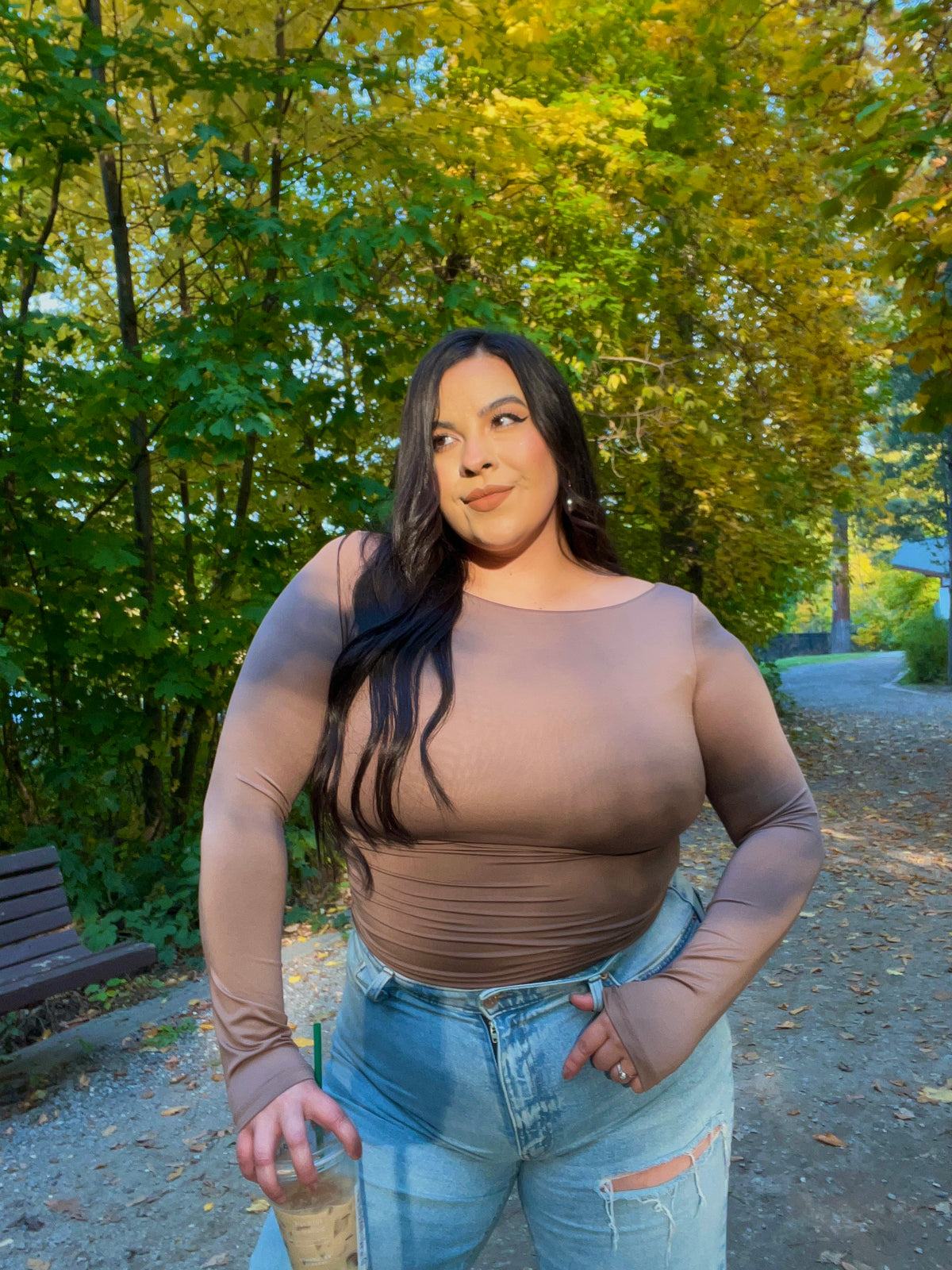 Amber Boat Neck Top (Mocha)
