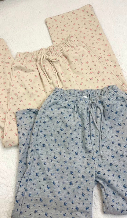 Full Bloom Floral Sweatpants (H.Gray)
